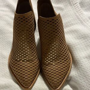 Dolce Vita Tan Perforated Ankle Booties